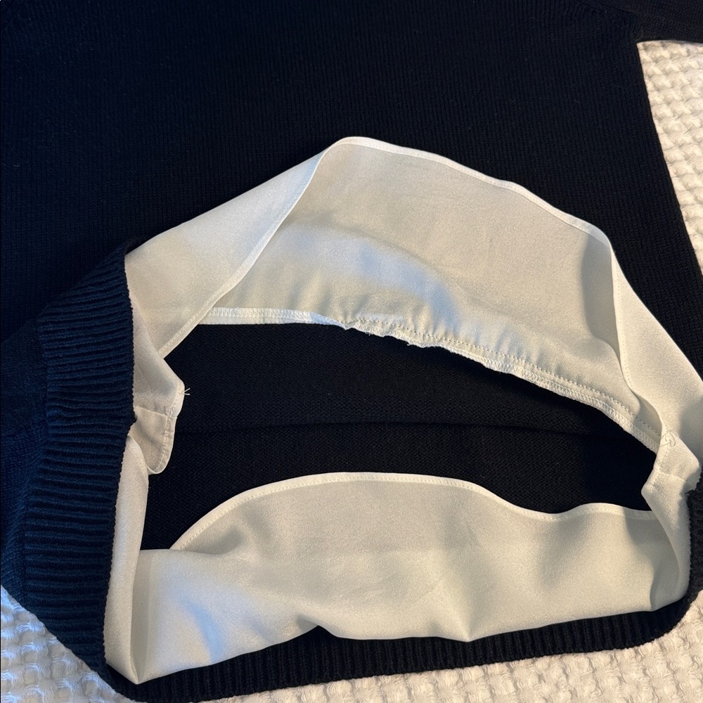 Ivanka Trump Black Top with White Embroidered Collar - Picture 8 of 11